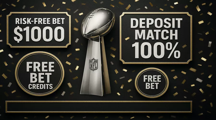 Super Bowl betting promotions and bonus offers collage